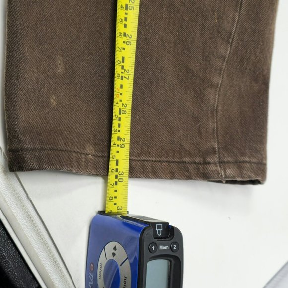 Vintage Levi's 501 Brown Denim Jeans Button Fly Straight Leg Fit 38/30 Workwear - Picture 13 of 15